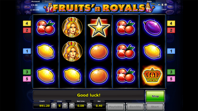 Характеристики слота Fruits And Royals 7