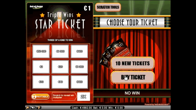 Игровой интерфейс Triple Wins Star Ticket 8