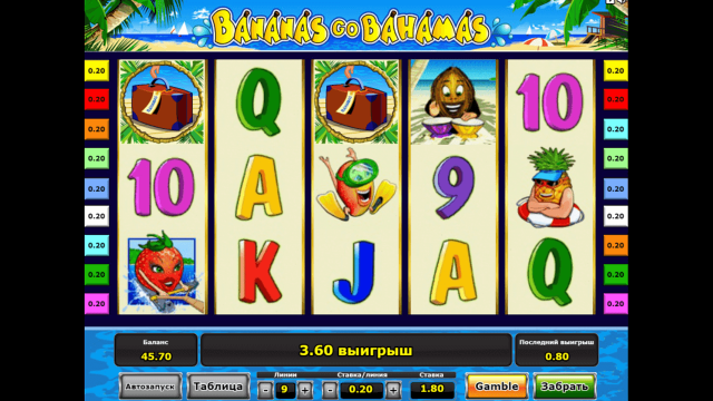 Игровой интерфейс Bananas Go Bahamas 10