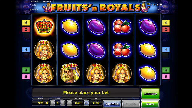 Характеристики слота Fruits And Royals 4